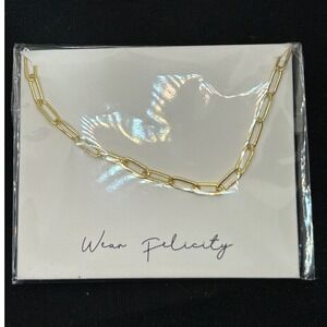 Wear‎ Felicity Gold tone Paperclip Necklace For Charms